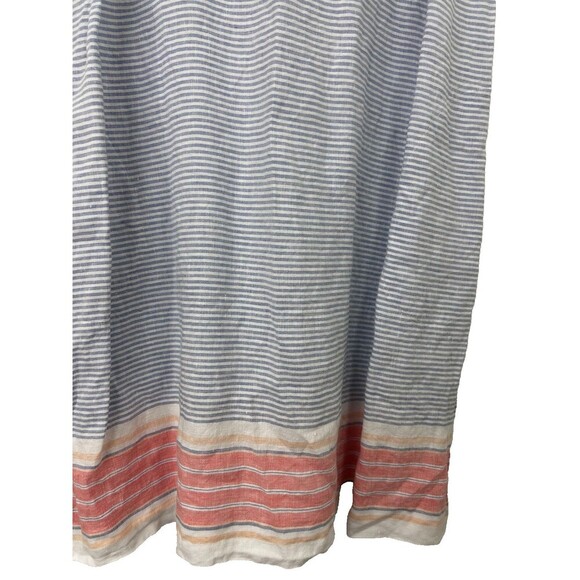 J Jill Love Linen Stripe Sleeveless Button Organic Tank Dress MP Petite 1102R4 - Picture 6 of 12